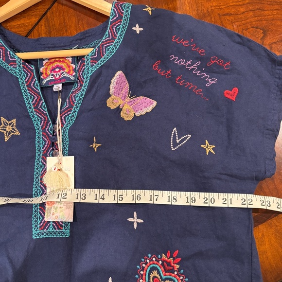 Johnny Was Embroidered Linen Monroe Tunic Shift Dress M - Picture 12 of 12